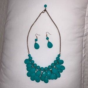 Turquoise blue statement necklace